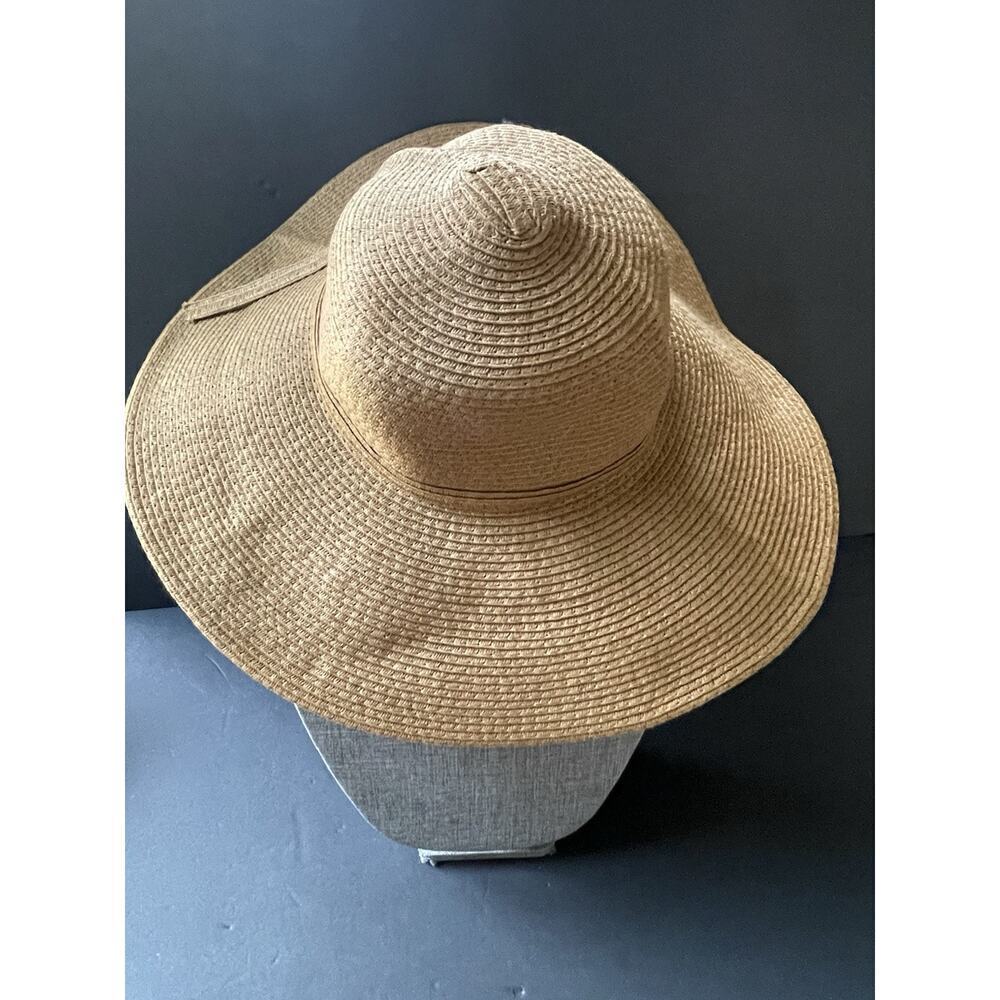 Women’s One Size Hat Outdoor Beach Paper Straw Sun Protection Beige Coastal